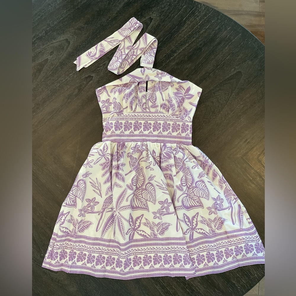 SHEIN Purple and White Floral Mini Dress